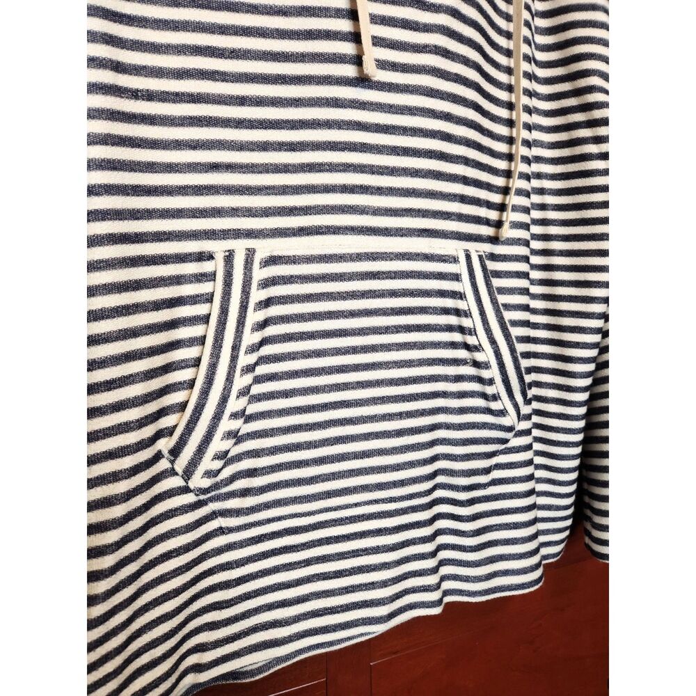 Albion Sailor Striped Hoodie Navy & Off-White Front Pocket Women's Size XL - Picture 4 of 9